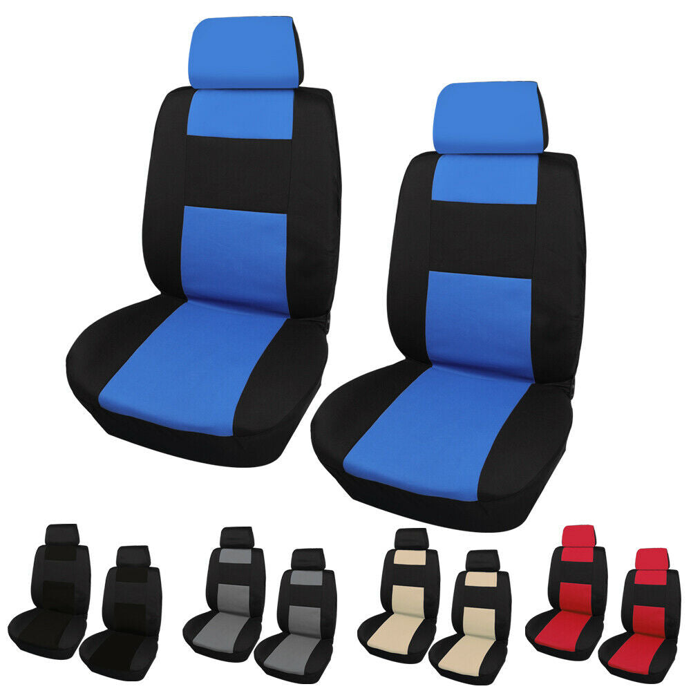 Universal Car Front  Back Seat Covers w/Steering Wheel Cover and Belt Pads Set