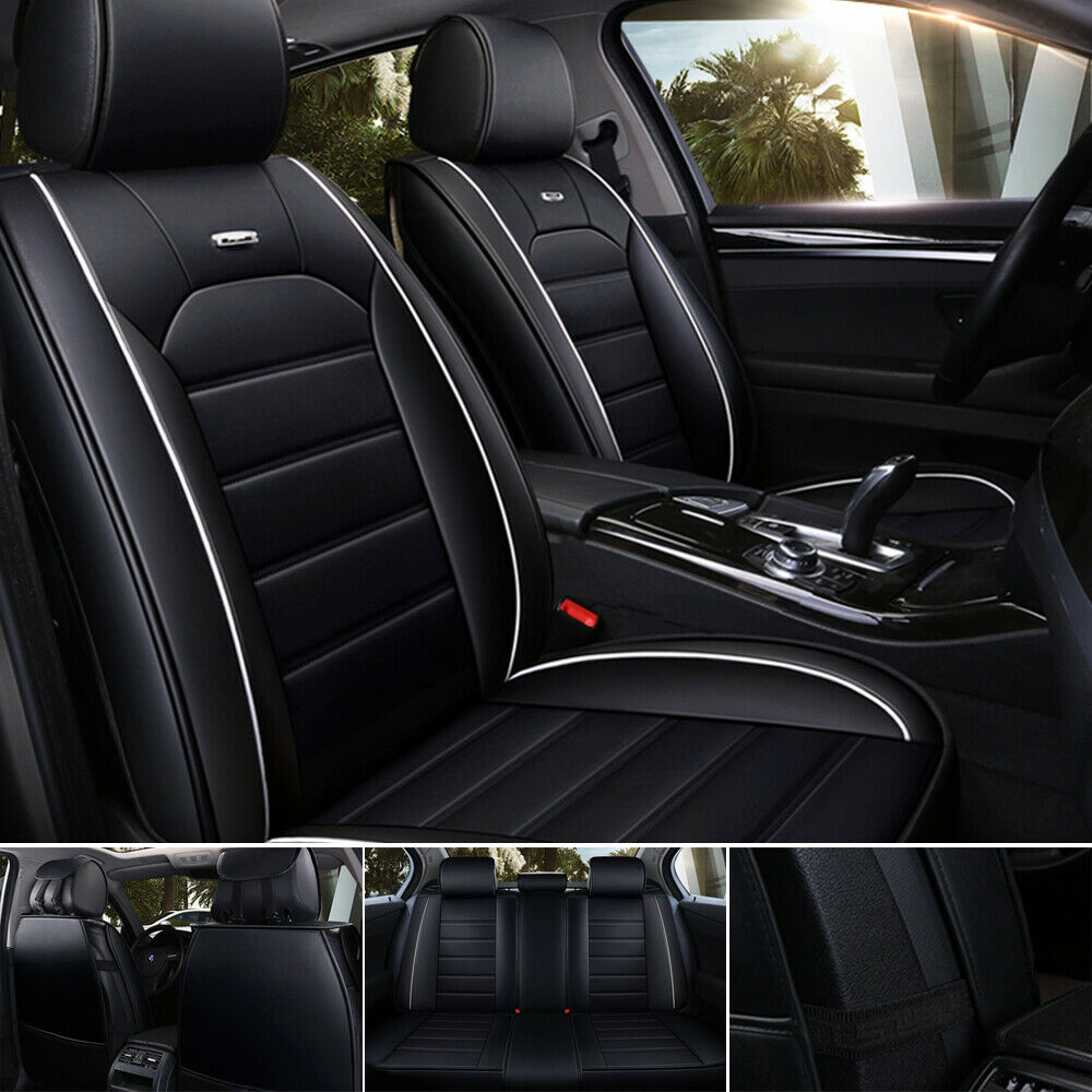 OTOEZ Universal Car Seat Cover Full Set Waterproof Leather Front Rear 5 Seats