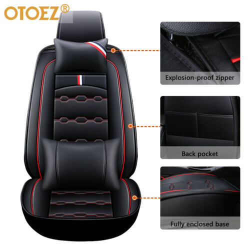 3D Luxury Leather Full Set Car Seat Covers Universal Interior Cushion Protector