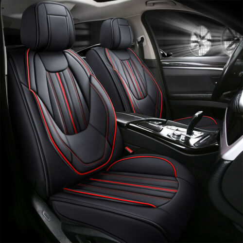 6D Luxury Leather Car Seat Cover 5 Seat Full Set Protector Universal Sport Style