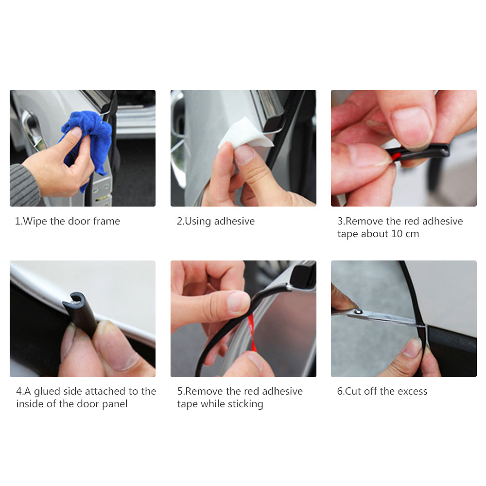 16ft Car Door Edge Trim Molding Rubber Guard Scratch Protect Strip Sticker Black