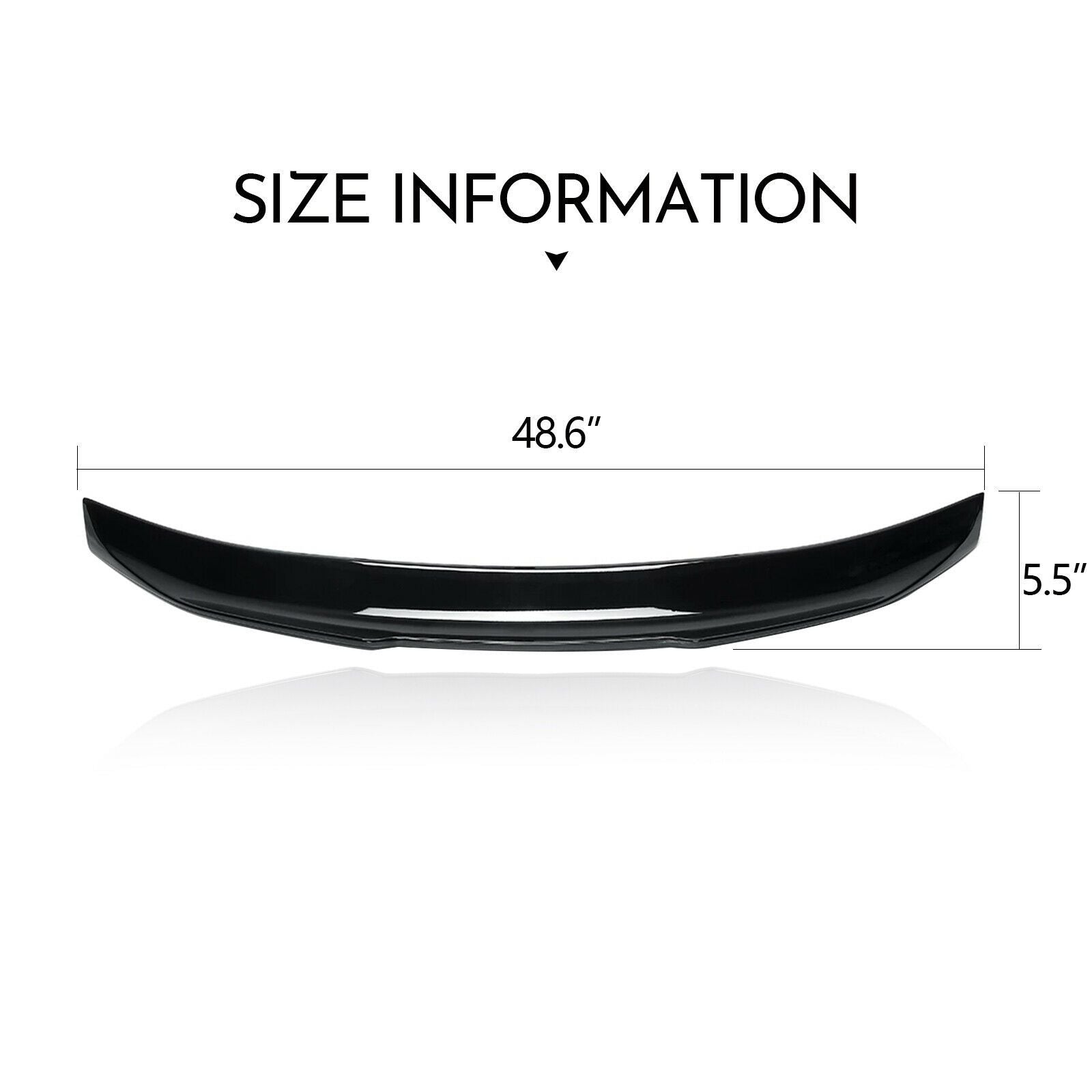 size of Car Rear Trunk Lip PSM Style for 14-20 INFINITI Q50
